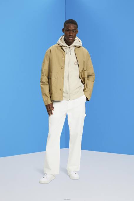 Esprit dressipluusid ja pusad mehed hele taupe täispikk lukuga kapuuts Z24R635