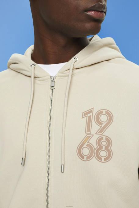 Esprit dressipluusid ja pusad mehed hele taupe täispikk lukuga kapuuts Z24R635