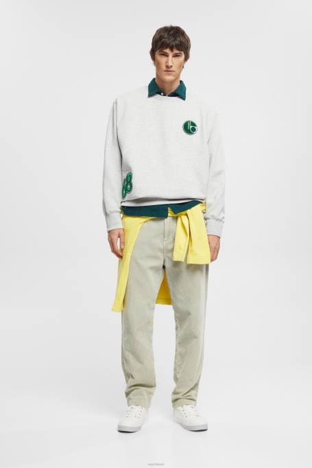 Esprit dressipluusid ja pusad mehed helehall ülikooli lapiga dressipluus Z24R808