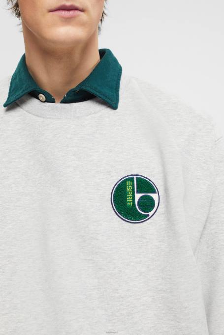 Esprit dressipluusid ja pusad mehed helehall ülikooli lapiga dressipluus Z24R808