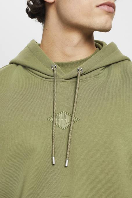 Esprit dressipluusid ja pusad mehed oliiv logoga rinnatrükiga kapuuts Z24R640