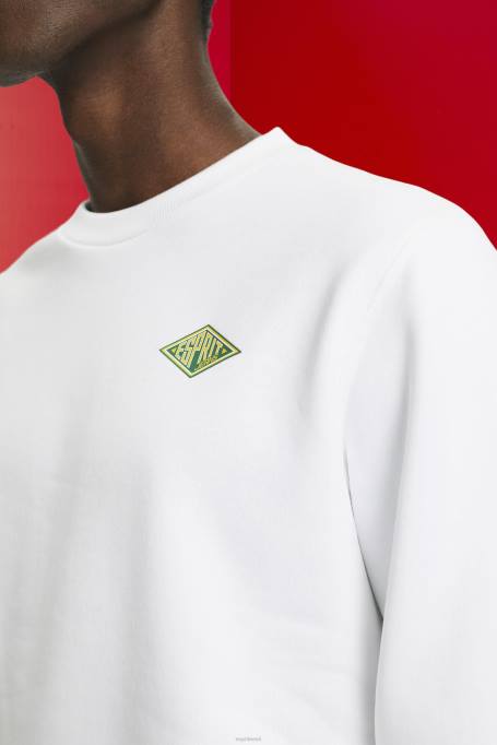 Esprit dressipluusid ja pusad mehed valge dressipluus logotrükiga tagaküljel Z24R644