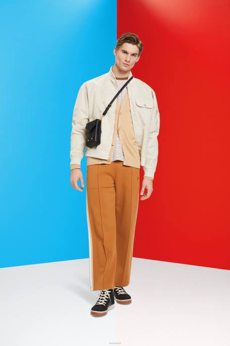 Esprit kampsunid mehed beež v-kaelusega jätkusuutlik puuvillane kardigan Z24R775