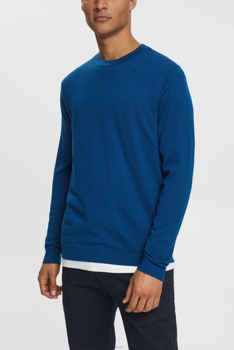 Esprit kampsunid mehed bensiin sinine kootud villane kampsun Z24R905