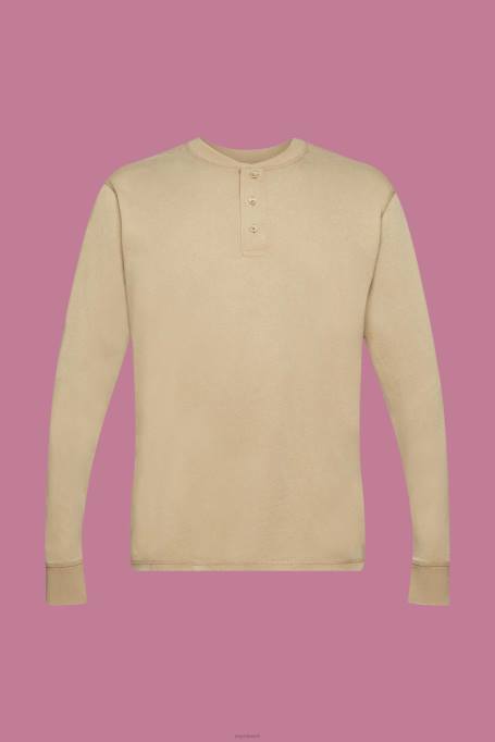 Esprit pikk varrukas mehed khaki beež pikkade varrukatega nööpidega topp Z24R723