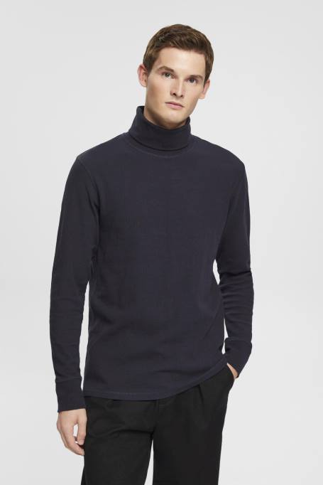 Esprit pikk varrukas mehed merevägi pikkade varrukatega vahvelpique top, 100% puuvill Z24R695