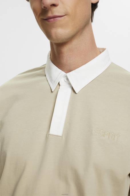 Esprit pikk varrukas mehed tolmune roheline tikitud logoga ragbisärk Z24R720