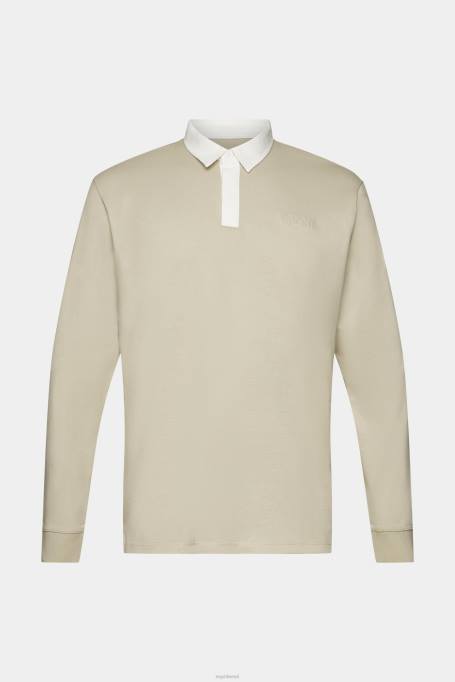 Esprit pikk varrukas mehed tolmune roheline tikitud logoga ragbisärk Z24R720