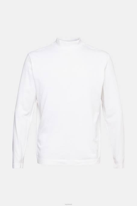 Esprit pikk varrukas mehed valge püstkraega pikkade varrukatega topp Z24R943