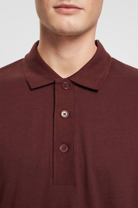 Esprit polod mehed bordeaux punane pikkade varrukatega polosärk Z24R821