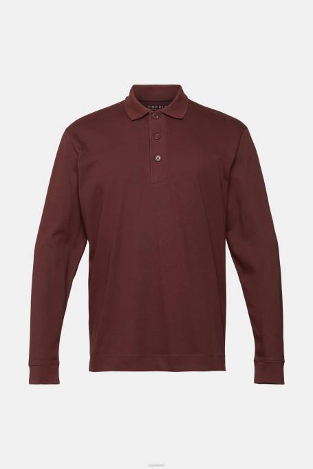 Esprit polod mehed bordeaux punane pikkade varrukatega polosärk Z24R821