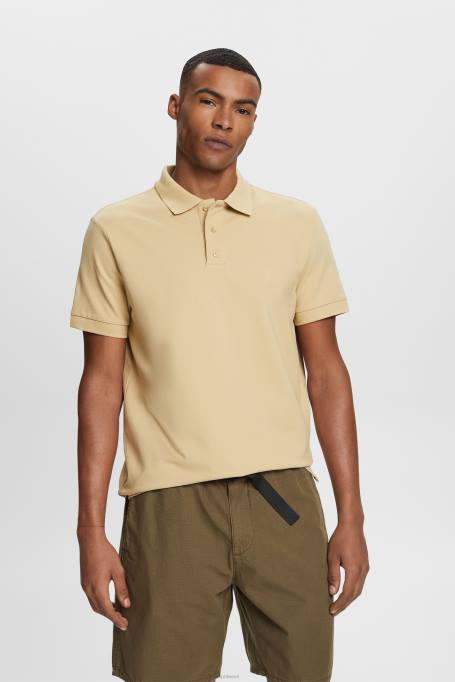 Esprit polod mehed kahvatu khaki puuvillase võrguga polosärk Z24R568