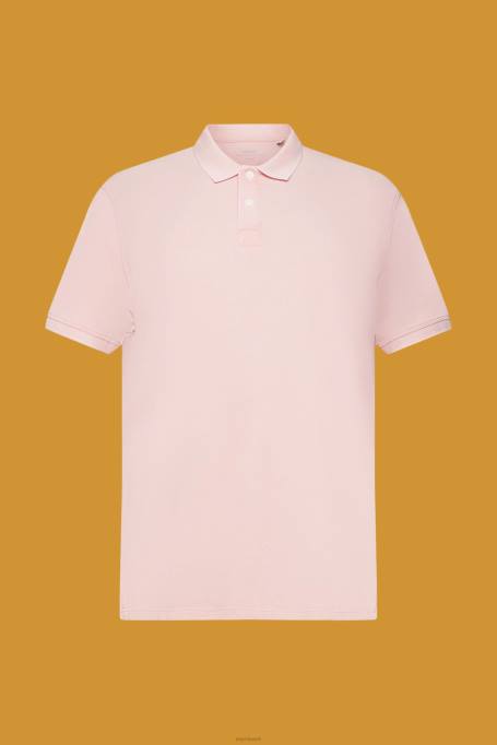 Esprit polod mehed roosa kivipestud puuvillane pikee polosärk Z24R710