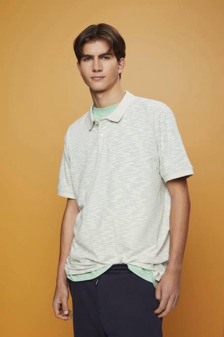 Esprit polod mehed tsitrusviljade roheline peene triibuga melanž polosärk Z24R703