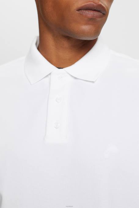 Esprit polod mehed valge puuvillase võrguga polosärk Z24R567