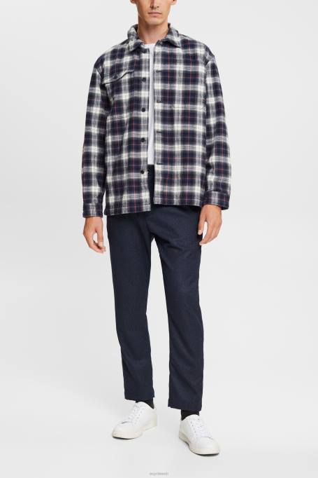 Esprit püksid ja püksid mehed tumesinine tekstuuriga ülikonnapüksid Z24R880