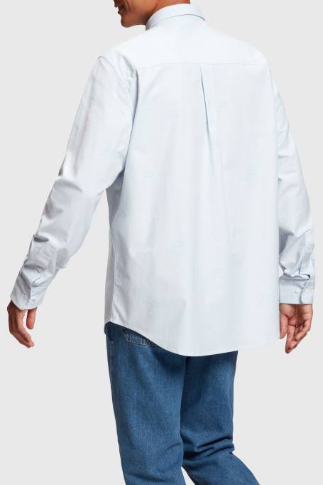 Esprit särgid mehed helesinine lõdvestunud üleüldise mustriga oxfordi särk Z24R795