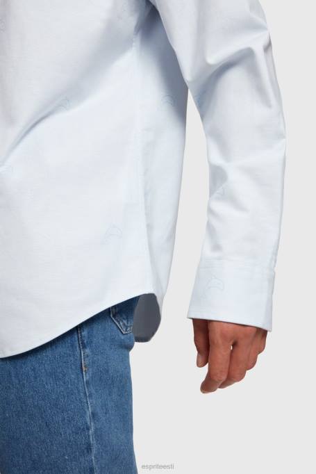 Esprit särgid mehed helesinine lõdvestunud üleüldise mustriga oxfordi särk Z24R795