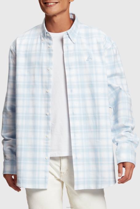 Esprit särgid mehed helesinine ruuduline flanellist särk Z24R791