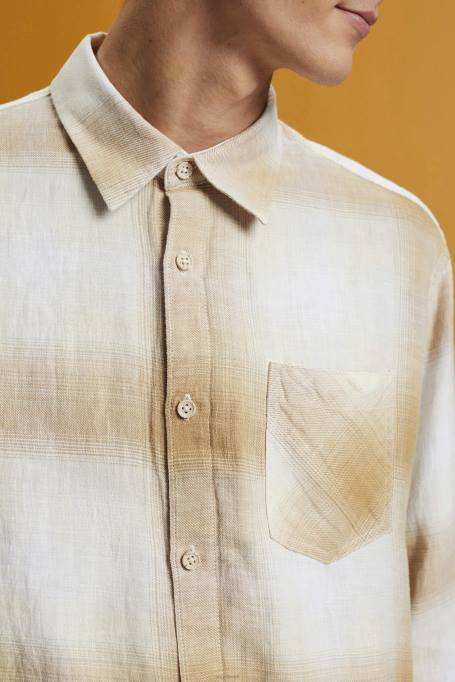 Esprit särgid mehed jää puuvilla ja kanepiga segatud ruuduline tartansärk Z24R714