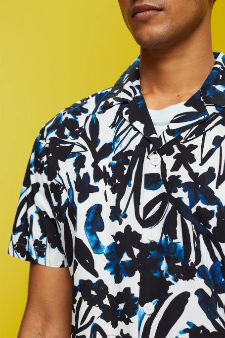 Esprit särgid mehed merevägi mustriga lühikeste varrukatega särk, 100% puuvill Z24R613