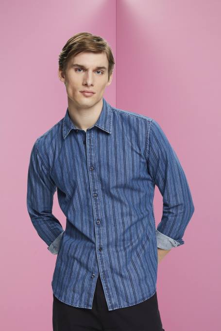 Esprit särgid mehed merevägi slim fit triipudega teksasärk Z24R717