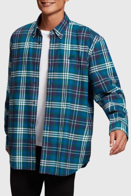 Esprit särgid mehed sinakassinine ruuduline flanellist särk Z24R794