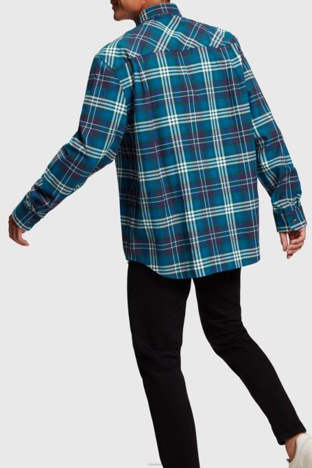 Esprit särgid mehed sinakassinine ruuduline flanellist särk Z24R794