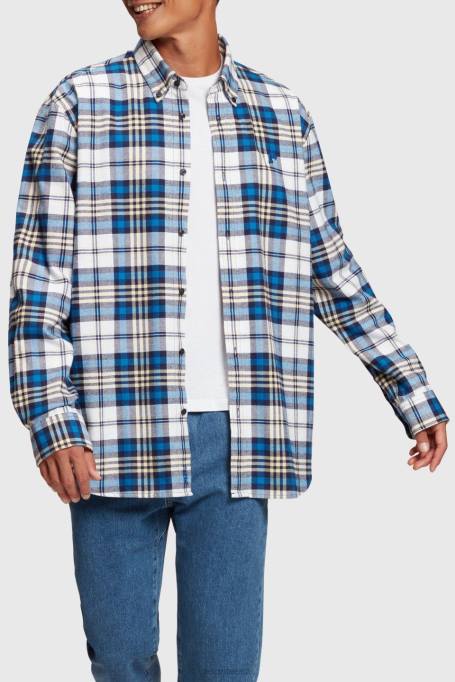 Esprit särgid mehed sinine ruuduline flanellist särk Z24R793