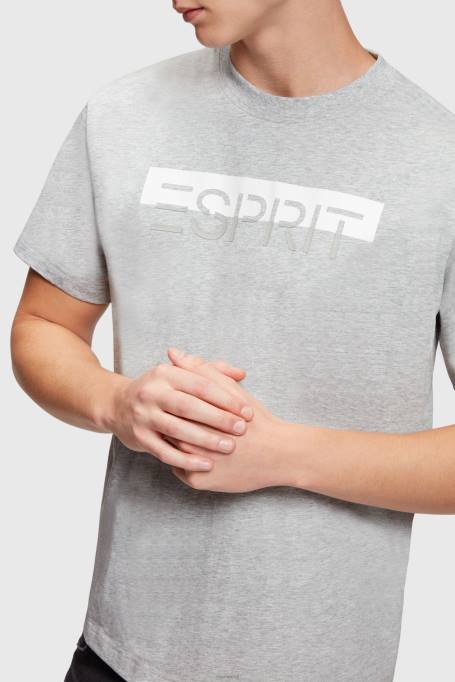 Esprit t-särgid mehed helehall matt säraga logoga aplikatsiooniga t-särk Z24R615