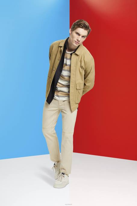 Esprit t-särgid mehed jää triibuline jätkusuutlik puuvillane t-särk Z24R707