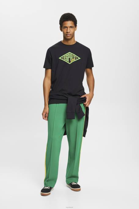 Esprit t-särgid mehed must logoprindiga puuvillane T-särk Z24R623