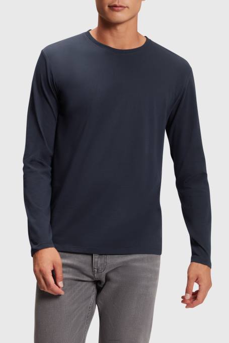 Esprit t-särgid mehed must tavaline soliidne trikoo T-särk Z24R858