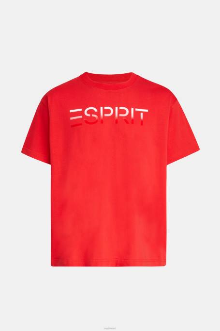 Esprit t-särgid mehed punane rinnaga flokeeritud logoga aplikatsiooniga T-särk Z24R611