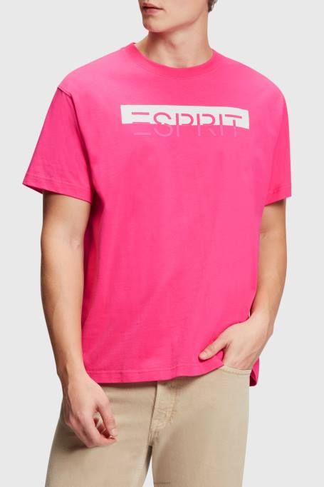 Esprit t-särgid mehed roosa fuksia matt säraga logoga aplikatsiooniga t-särk Z24R619