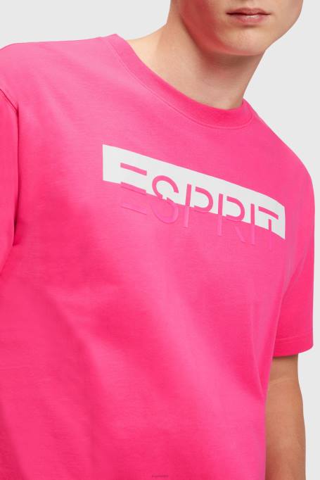 Esprit t-särgid mehed roosa fuksia matt säraga logoga aplikatsiooniga t-särk Z24R619