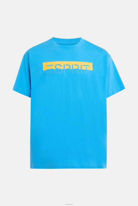 Esprit t-särgid mehed türkiissinine matt säraga logoga aplikatsiooniga t-särk Z24R618