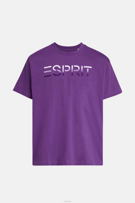 Esprit t-särgid mehed tumelilla rinnaga flokeeritud logoga aplikatsiooniga T-särk Z24R610