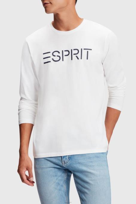 Esprit t-särgid mehed valge logoga trükitud trikoo T-särk Z24R864