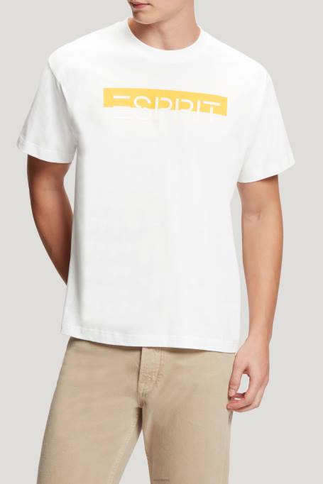 Esprit t-särgid mehed valge matt säraga logoga aplikatsiooniga t-särk Z24R616