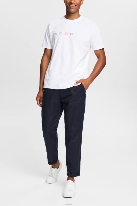 Esprit t-särgid mehed valge tikitud logoga trikoo T-särk Z24R915