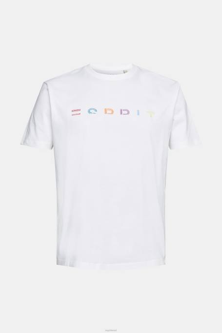 Esprit t-särgid mehed valge tikitud logoga trikoo T-särk Z24R915