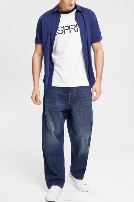 Esprit t-särgid mehed valkjas jersey logoga trükitud t-särk Z24R949