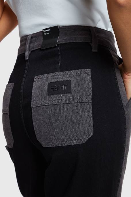 Esprit denim naised must keskmine pesu 90ndate kõrged sirge säärega teksad Z24R365