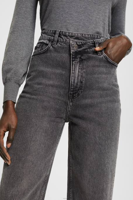 Esprit denim naised must keskmine pesu Asümmeetrilise vöökohaga banaanikujulised teksad Z24R339