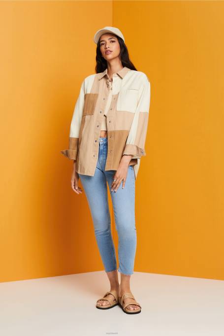 Esprit denim naised sinine hele pesu õhukesed kärbitud teksad Z24R115