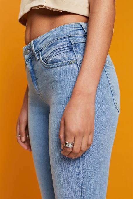 Esprit denim naised sinine hele pesu õhukesed kärbitud teksad Z24R115