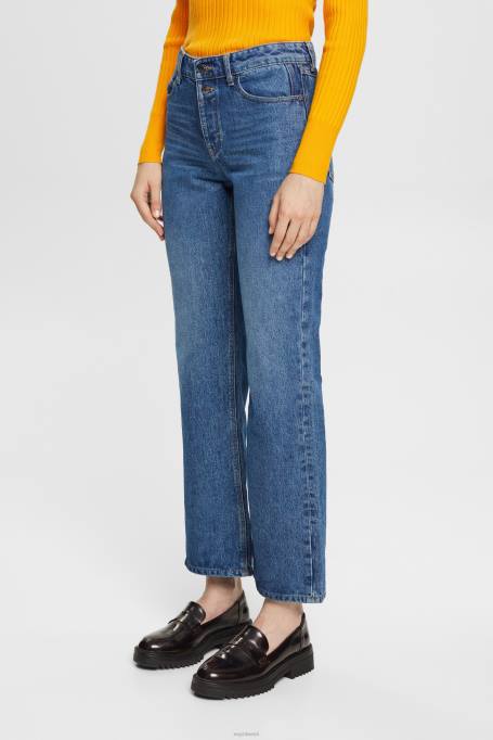 Esprit denim naised sinine keskmine pesu kärbitud laienevad venivad teksad Z24R451