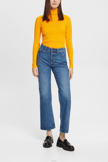 Esprit denim naised sinine keskmine pesu kärbitud laienevad venivad teksad Z24R451