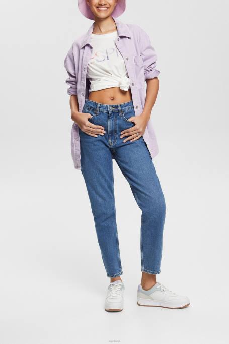 Esprit denim naised sinine keskmine pesu kõrged mom teksad Z24R526